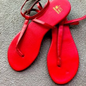 Red Flat Sandals Montenegro Bay Club